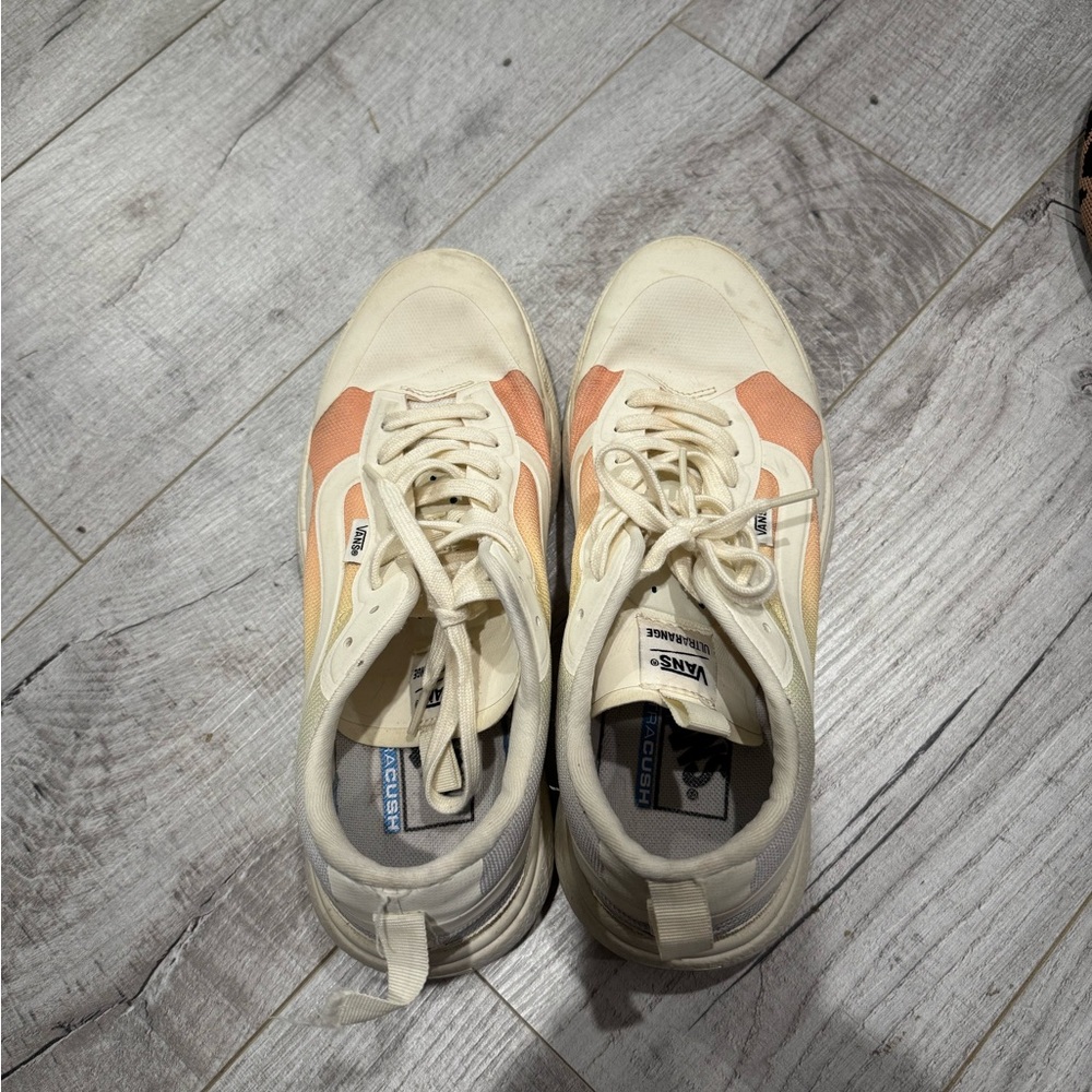 Vans Off-White and Peach Sneakers